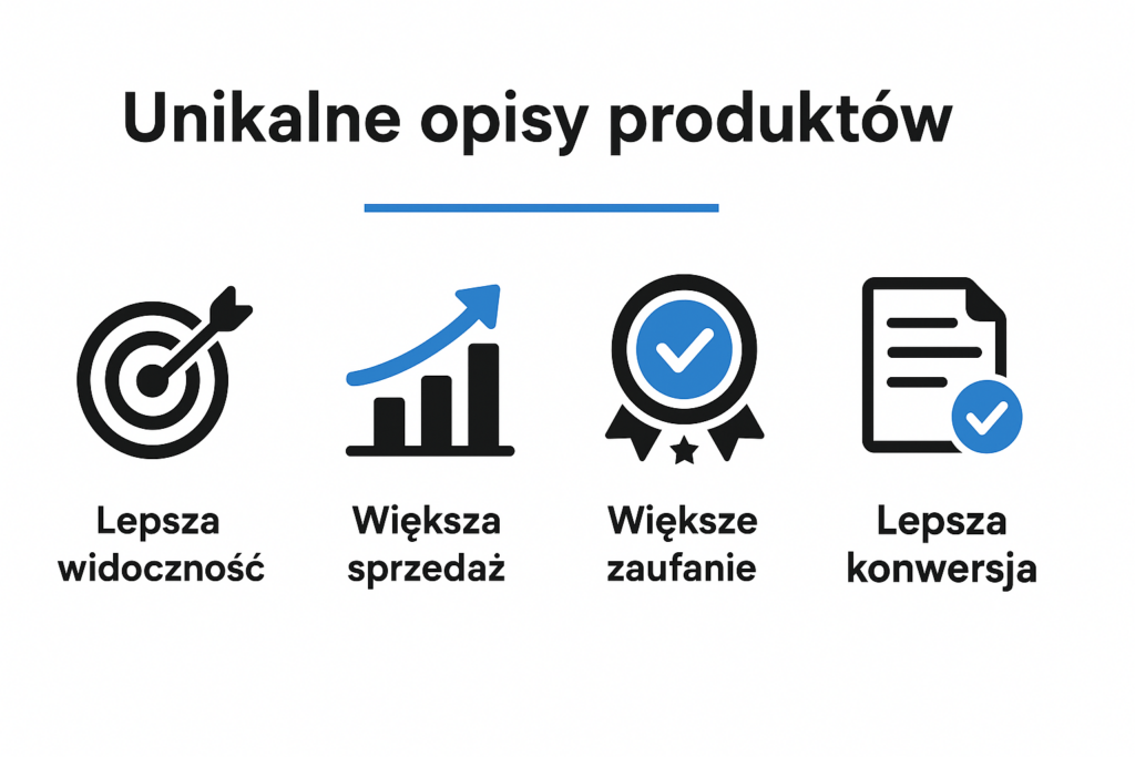 Zalety unikalnych opisów produktów.