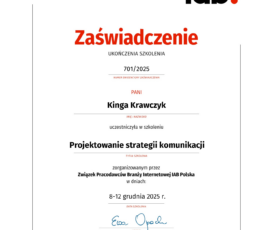 Komunikacja Szkolenie Projektowanie strategii komunikacji IAB Kinga Krawczyk